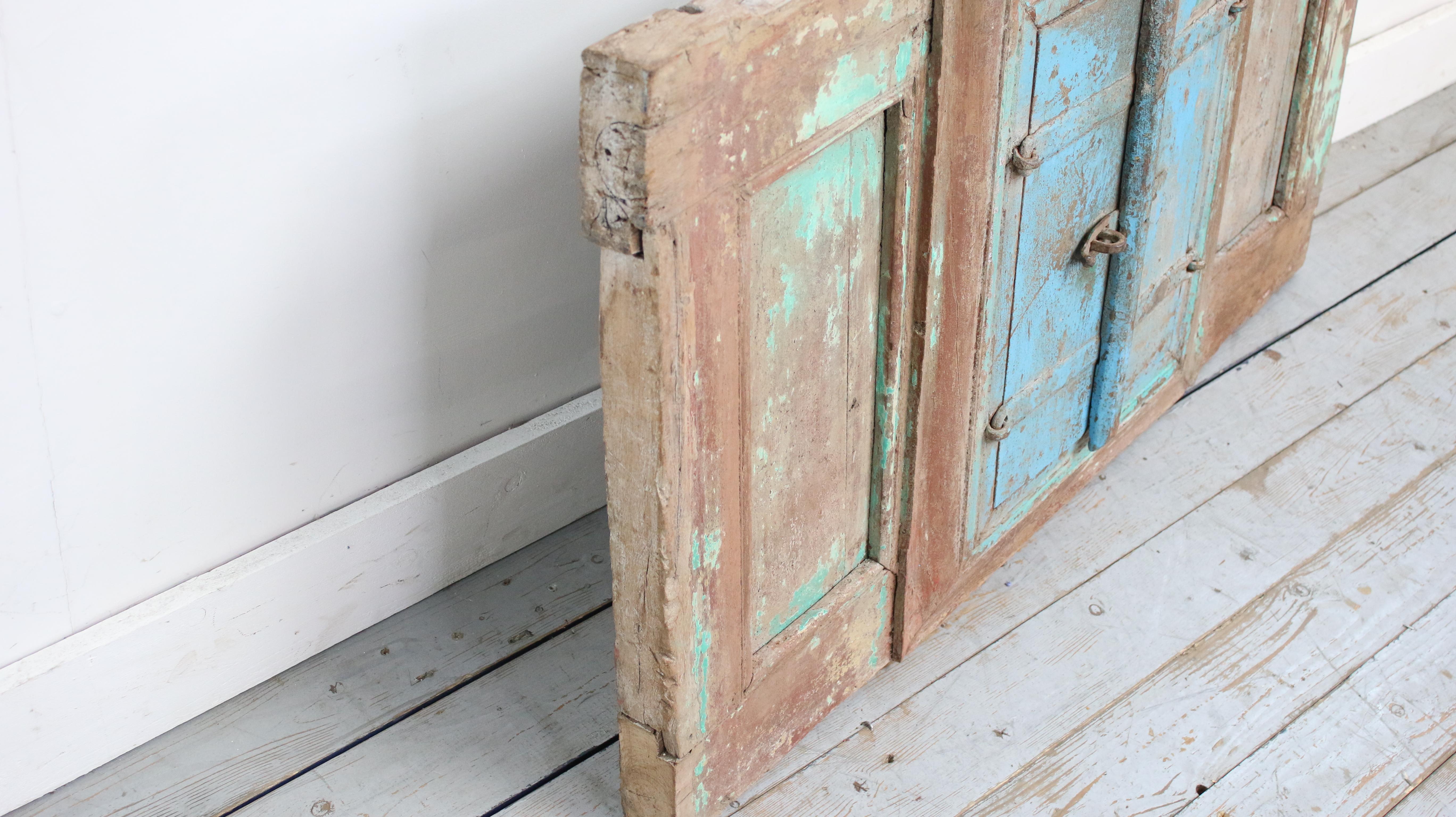 Old Set Architectural Salvage Back Drop Reclaimed Distressed Door or Hatch For Sale 1