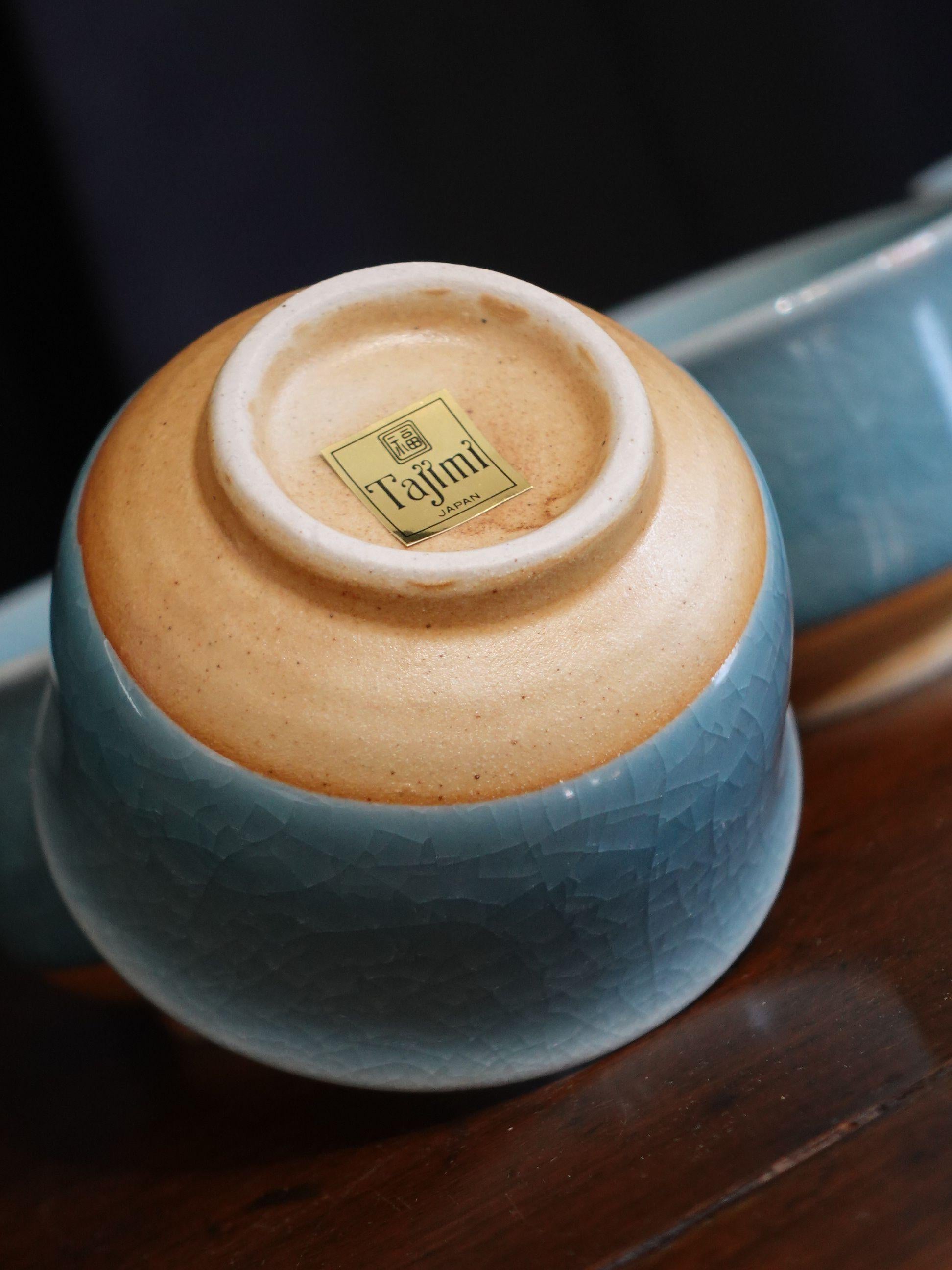 Stoneware Old, Set of 5 Japanese Tajimi Tea Cups For Sale