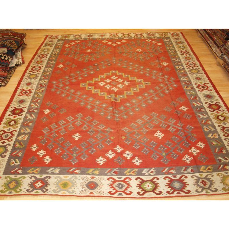 Old Sharkoy kilim, Western Turkey or the Balkans.

A good example of an old Sharkoy kilim with a very well drawn traditional medallion design in a soft overall colour palette.

Sharkoy kilims are also known as Sarkoy or Thracian, they originate from