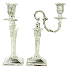 Old Sheffield English Plate Piano Candlestick