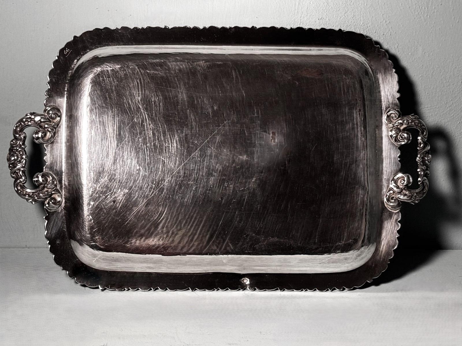 Bandeja Inglesa de Placa de Sheffield Antigua Victoriana Temprana, Asas, Grabada, Hallmarked Británico en venta