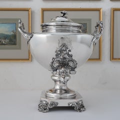 Old Sheffield Plate Hot Water Urn, Harries Family Crest, c.1830