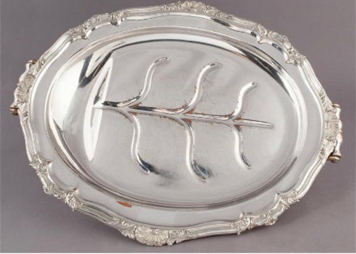 Beautiful, in excellent condition considering age, silver plate on copper late 1700s to early 1800s. Silver plated on copper. Dimensions are 19x 25x15”.