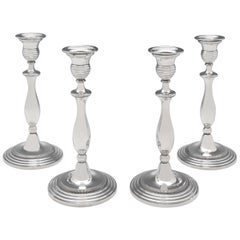 Old Sheffield Plate Set of Four Candlesticks