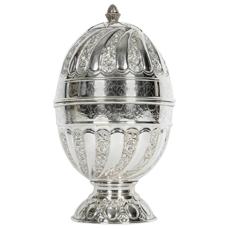 Old Sheffield Silver Plate Egg Shape Barware / Tableware Liquor Cave