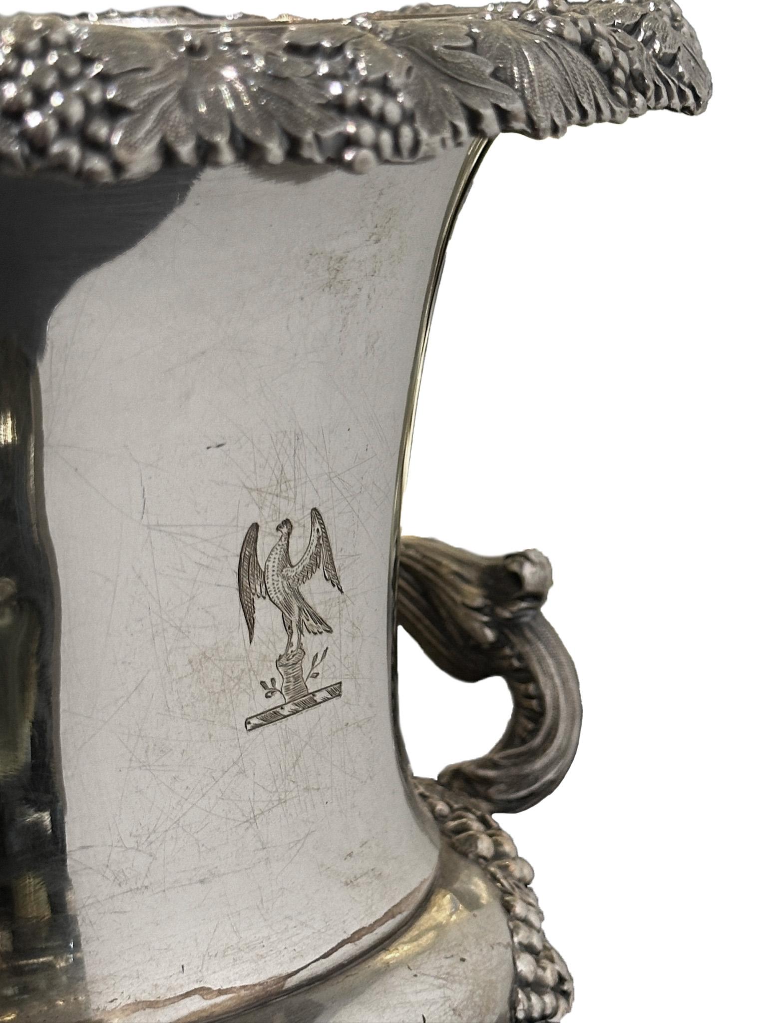 XX secolo Antico refrigeratore per vino in argento Sheffield, stile Medicis, Mappin Brothers, XIX secolo in vendita