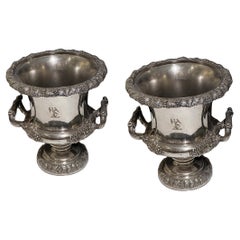 Rafraîchisseurs de vin en argent de Sheffield, style Medicis, Mappin Brothers, 19e siècle