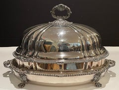 Old Sheffield Three Piece Meat Dome Warmer