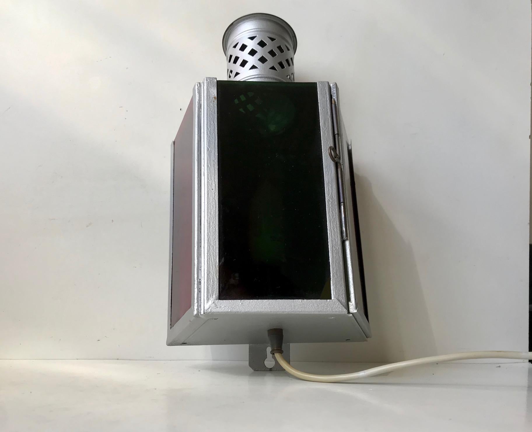 Metal Old Ship Signal Light Box, Sconce, 1920s For Sale
