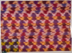 Antique Silk Ikat Tapestry, Hand-Woven, Uzbekistan, Late 19th Century