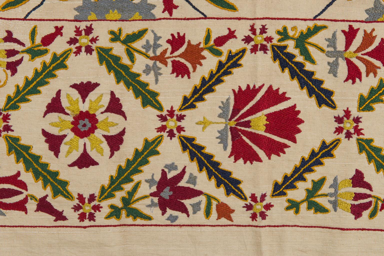 Turkmen Old Silk SUSANI Embroidery Tapestry