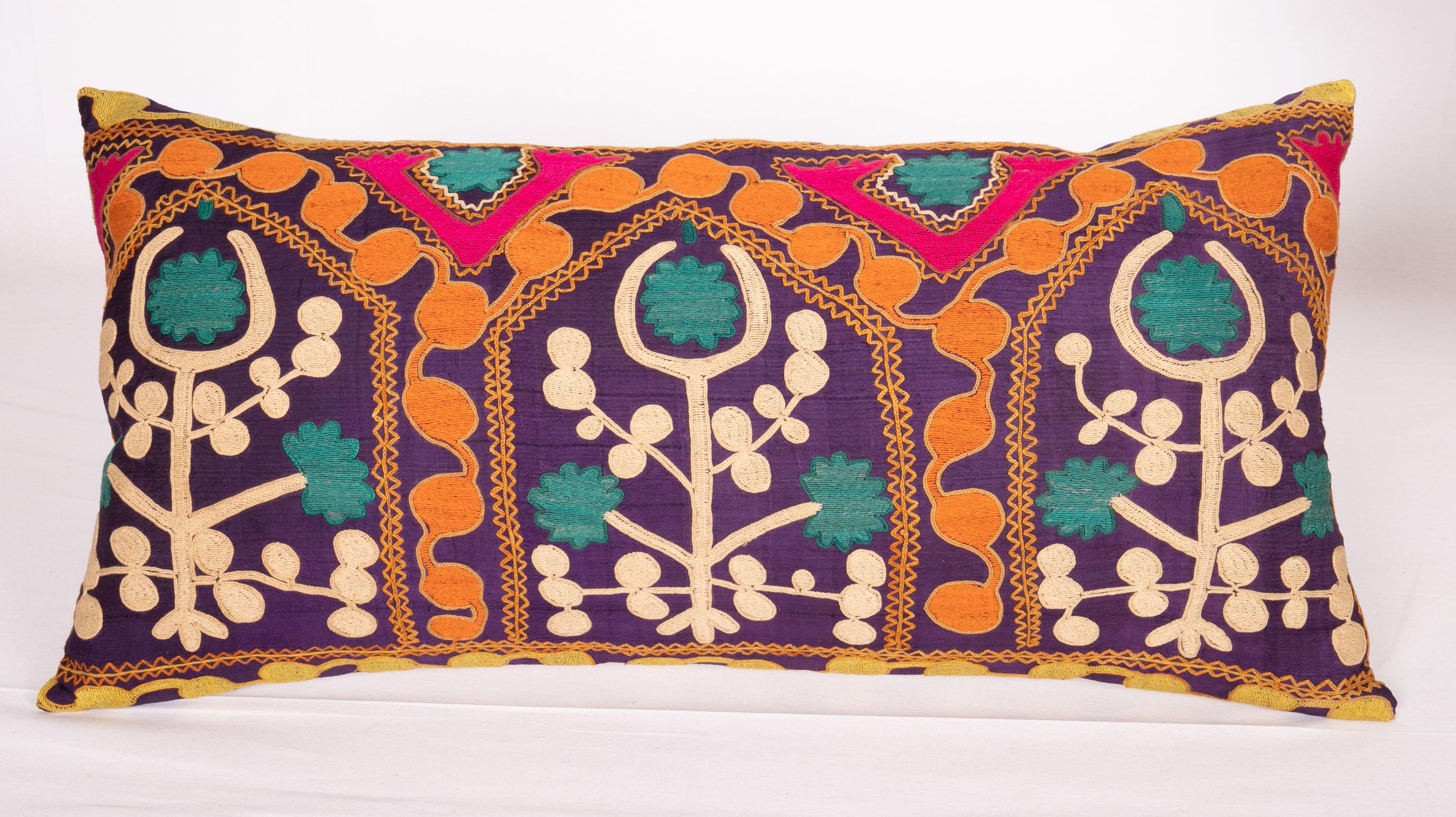Cotton Old Silk Suzani Pillow Cases Made from an Early 20th Century Suzani For Sale