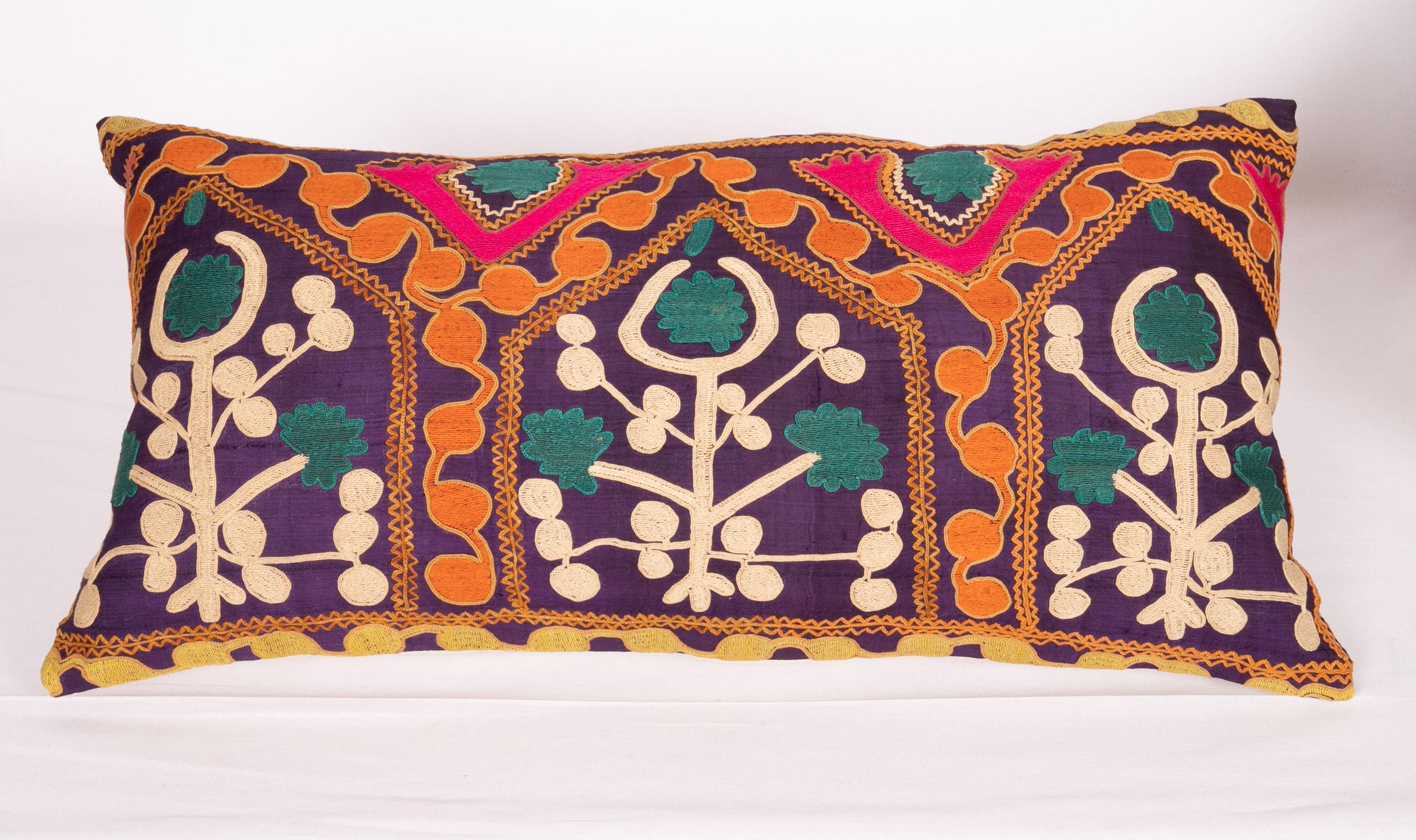 Old Silk Suzani Pillow Cases Made from an Early 20th Century Suzani For Sale 1