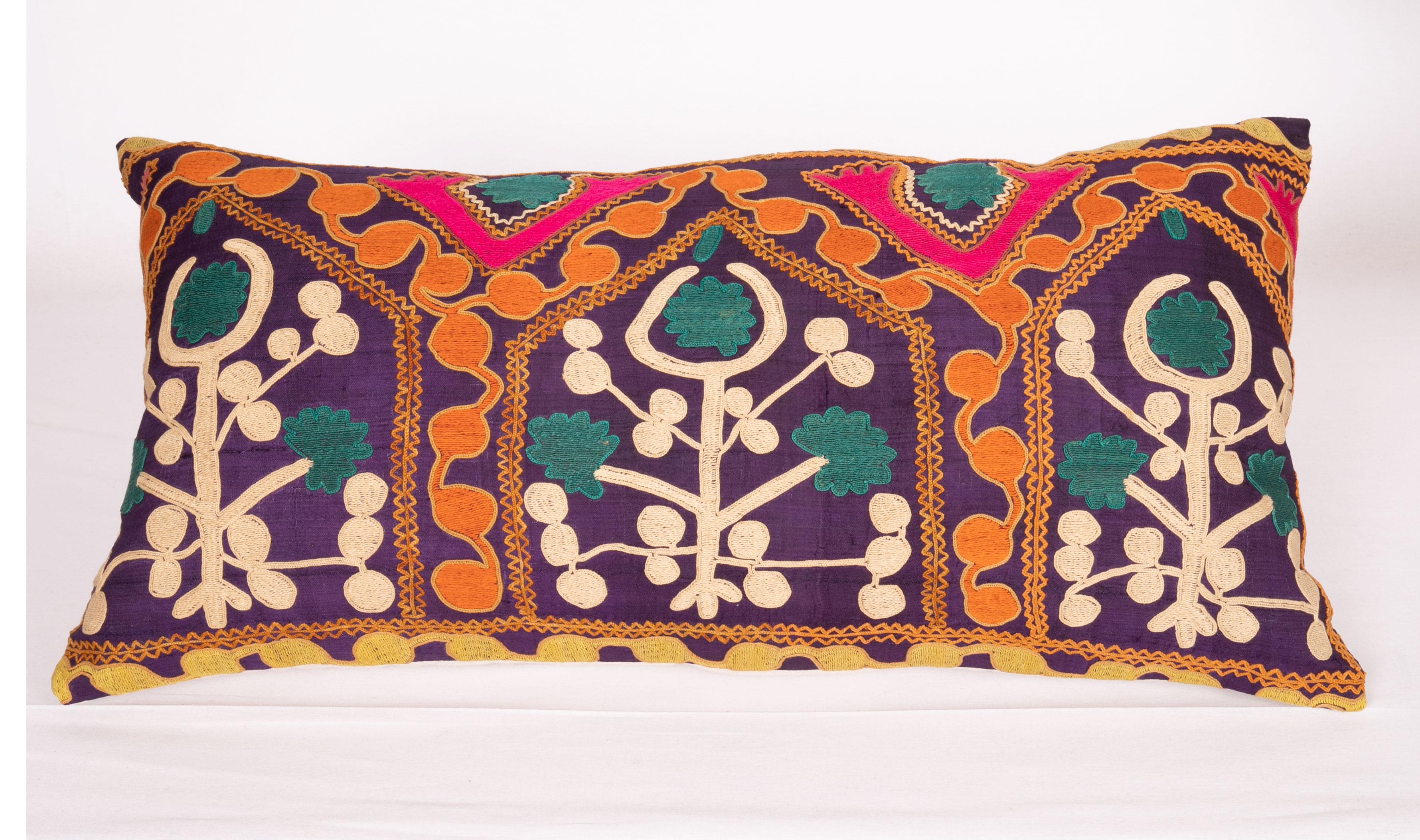 Old Silk Suzani Pillow Cases Made from an Early 20th Century Suzani For Sale 2