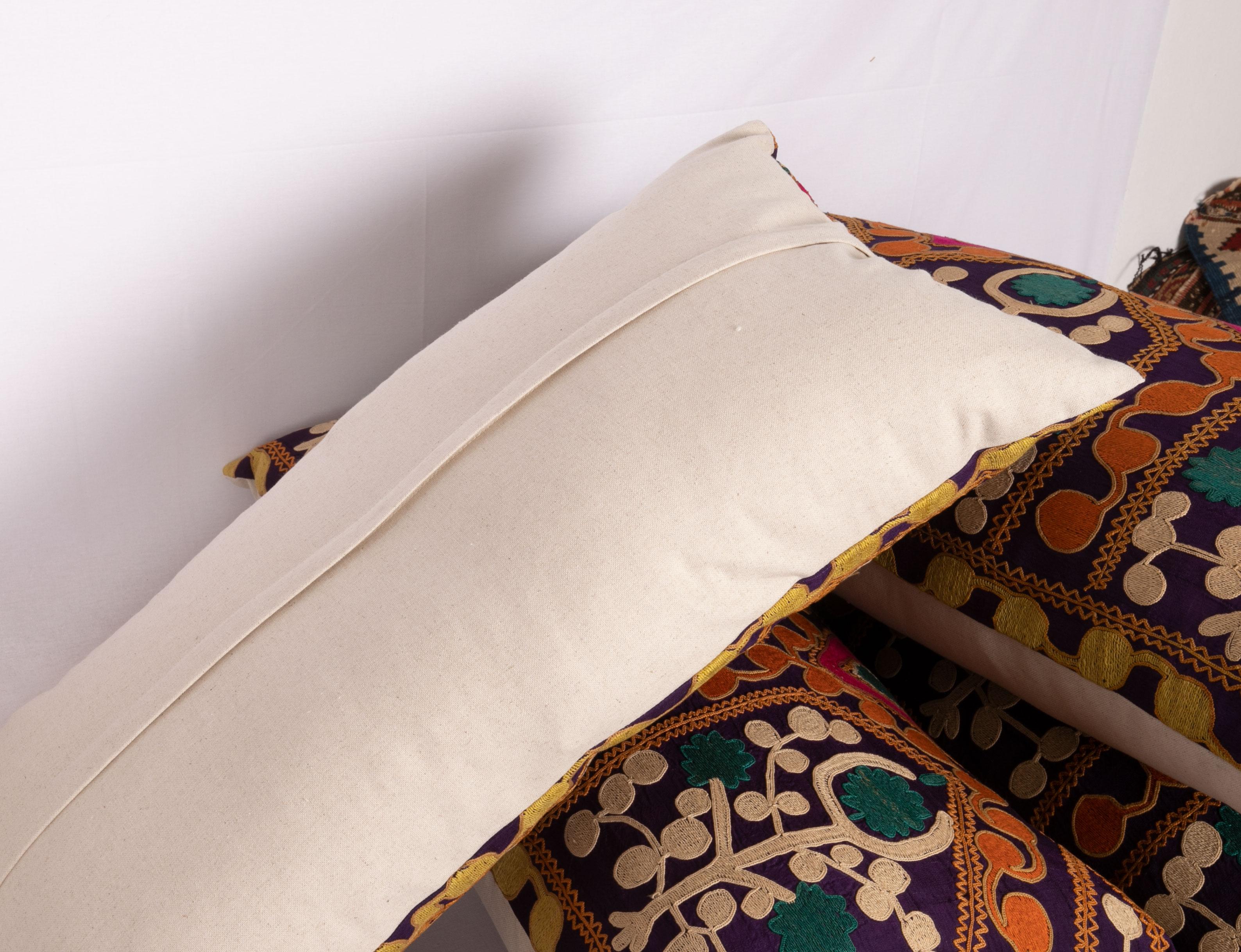 Old Silk Suzani Pillow Cases Made from an Early 20th Century Suzani For Sale 3