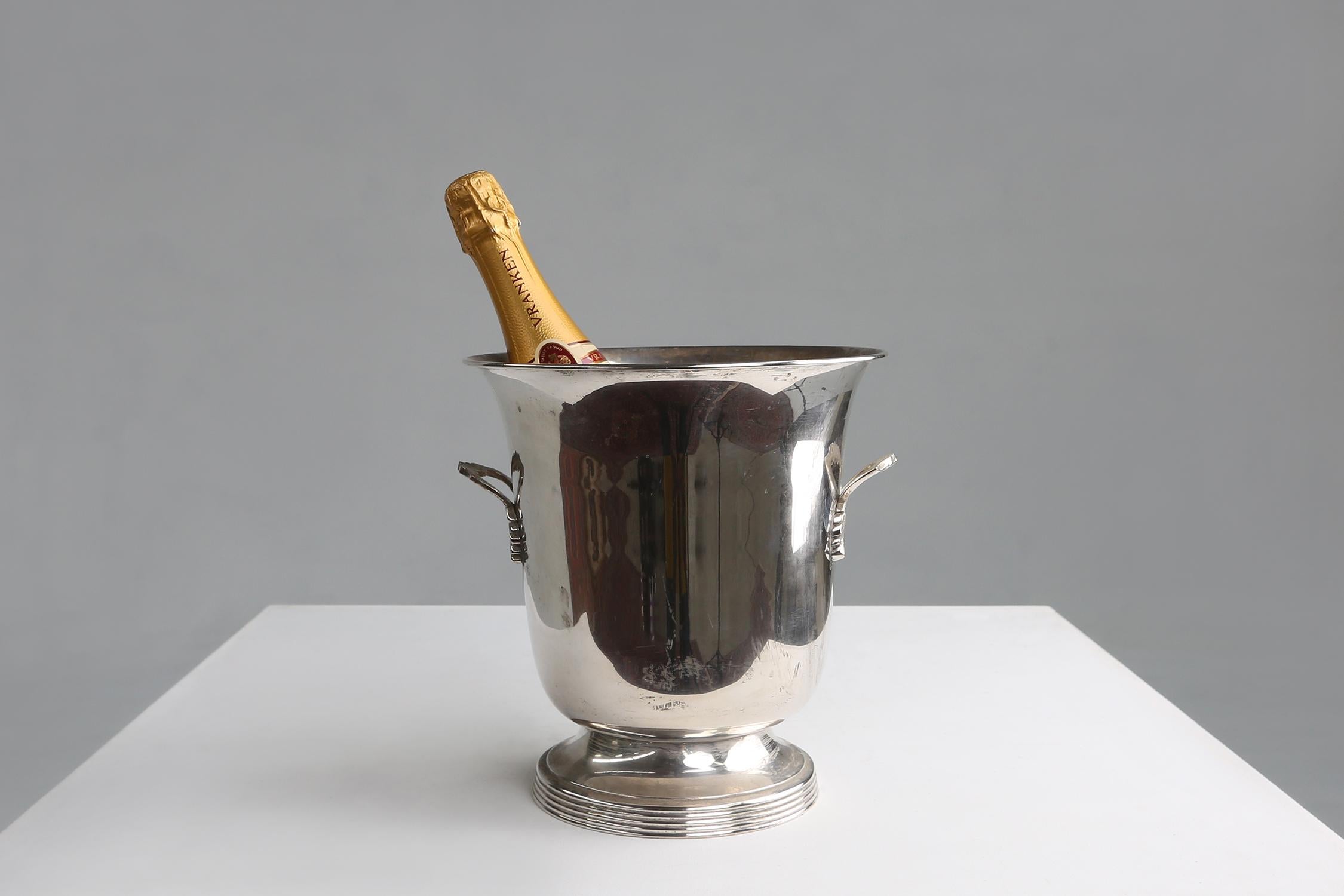 Art Deco Old Silver Plated Ice Bucket Ca.1900