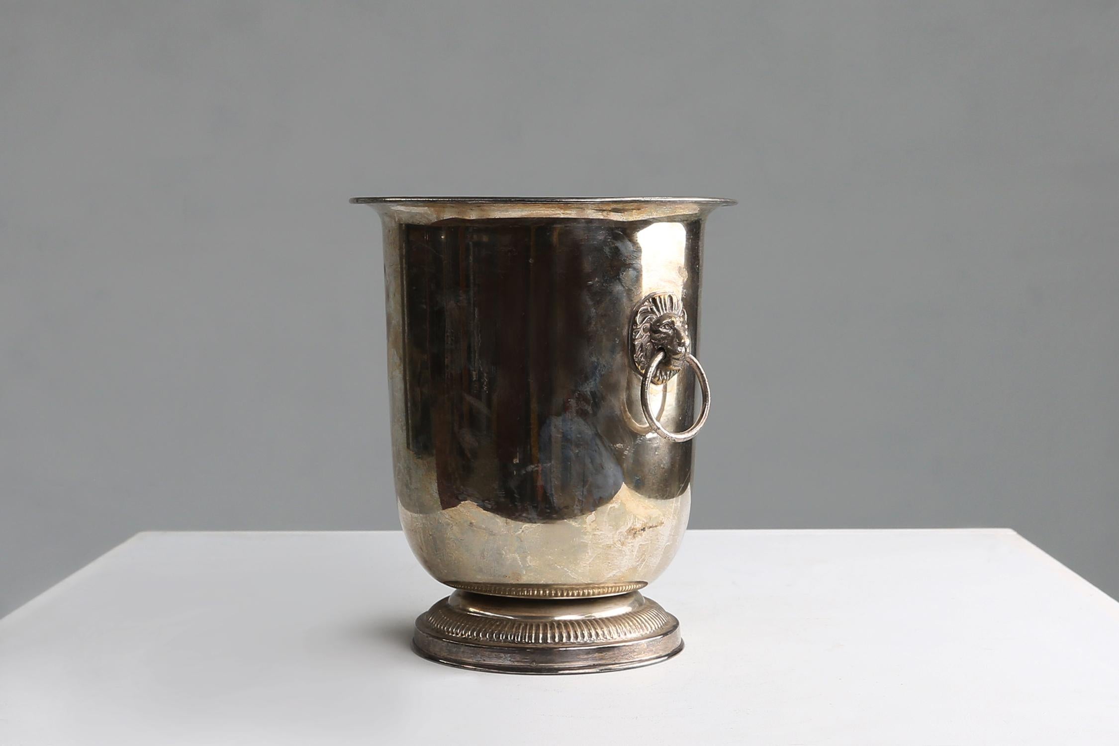 Art Deco Old Silver Plated Ice Bucket Ca.1900 For Sale