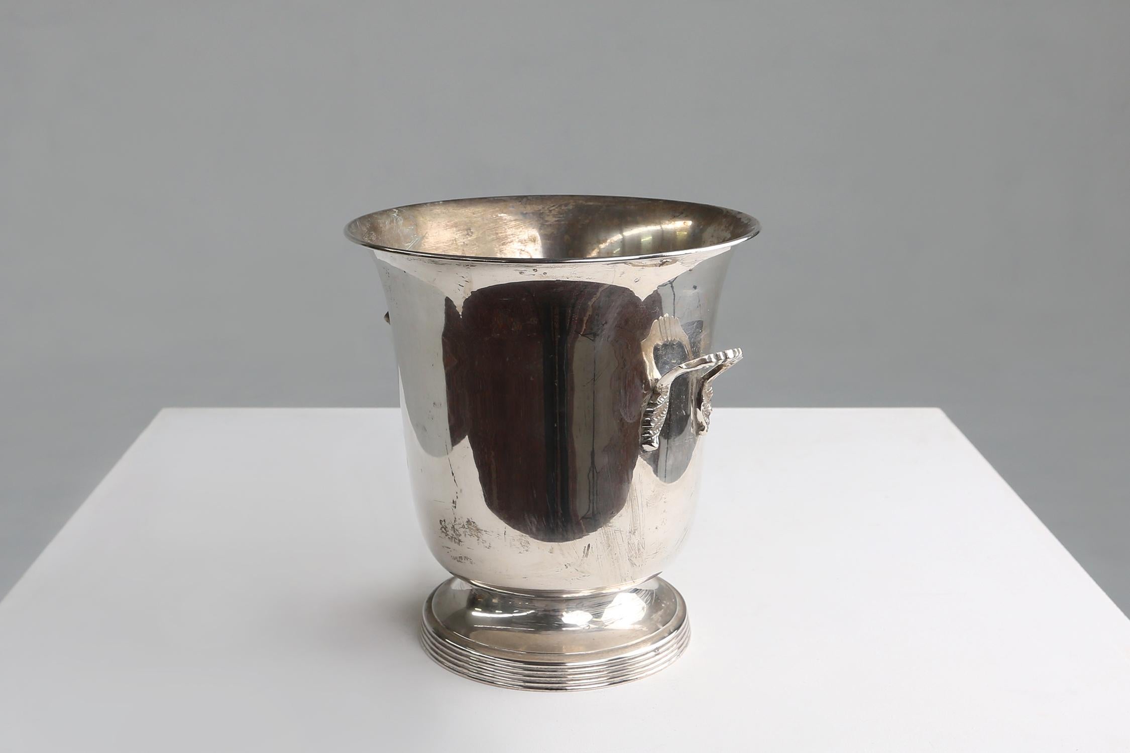 French Old Silver Plated Ice Bucket Ca.1900