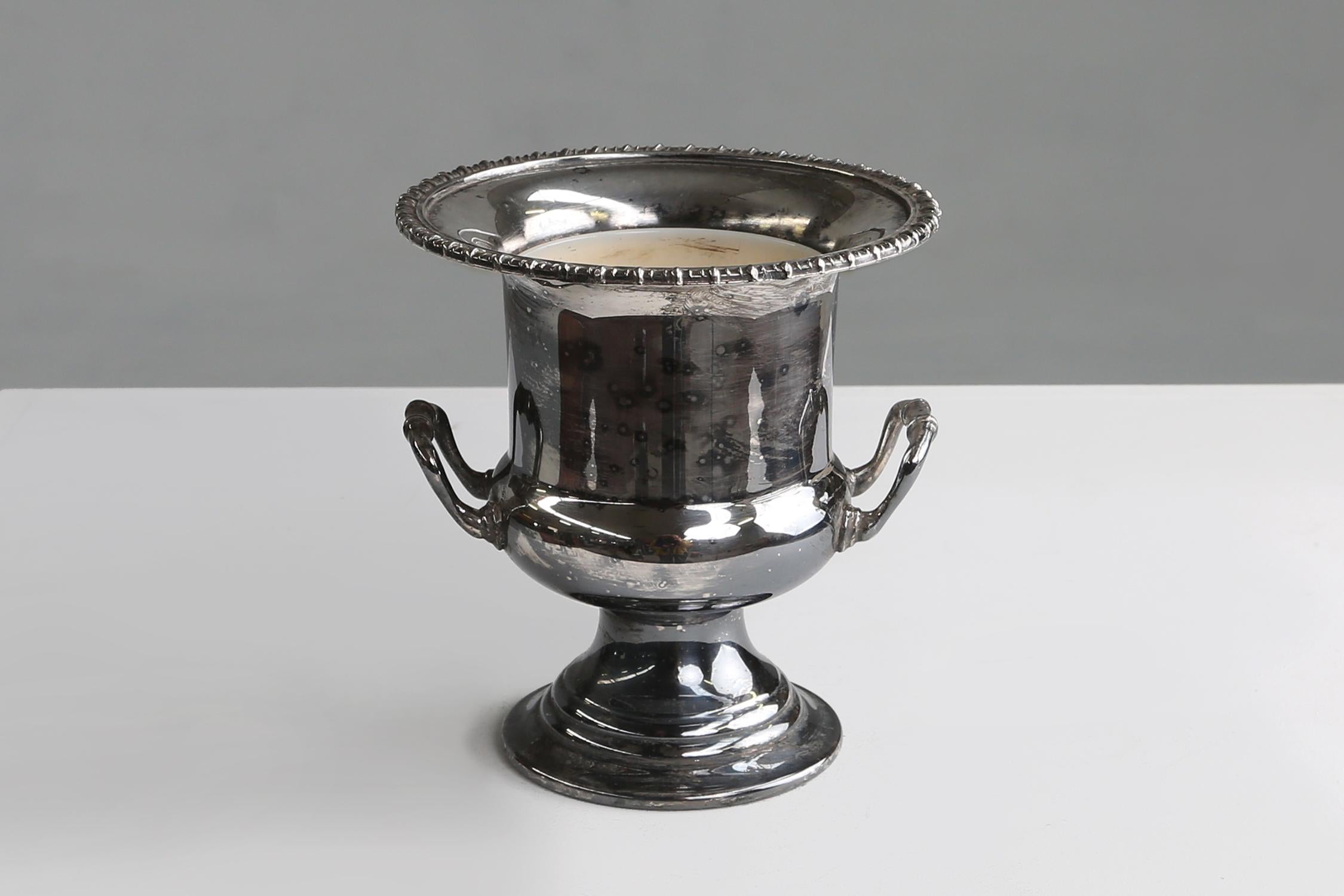 French Old Silver Plated Ice Bucket Ca.1900 For Sale