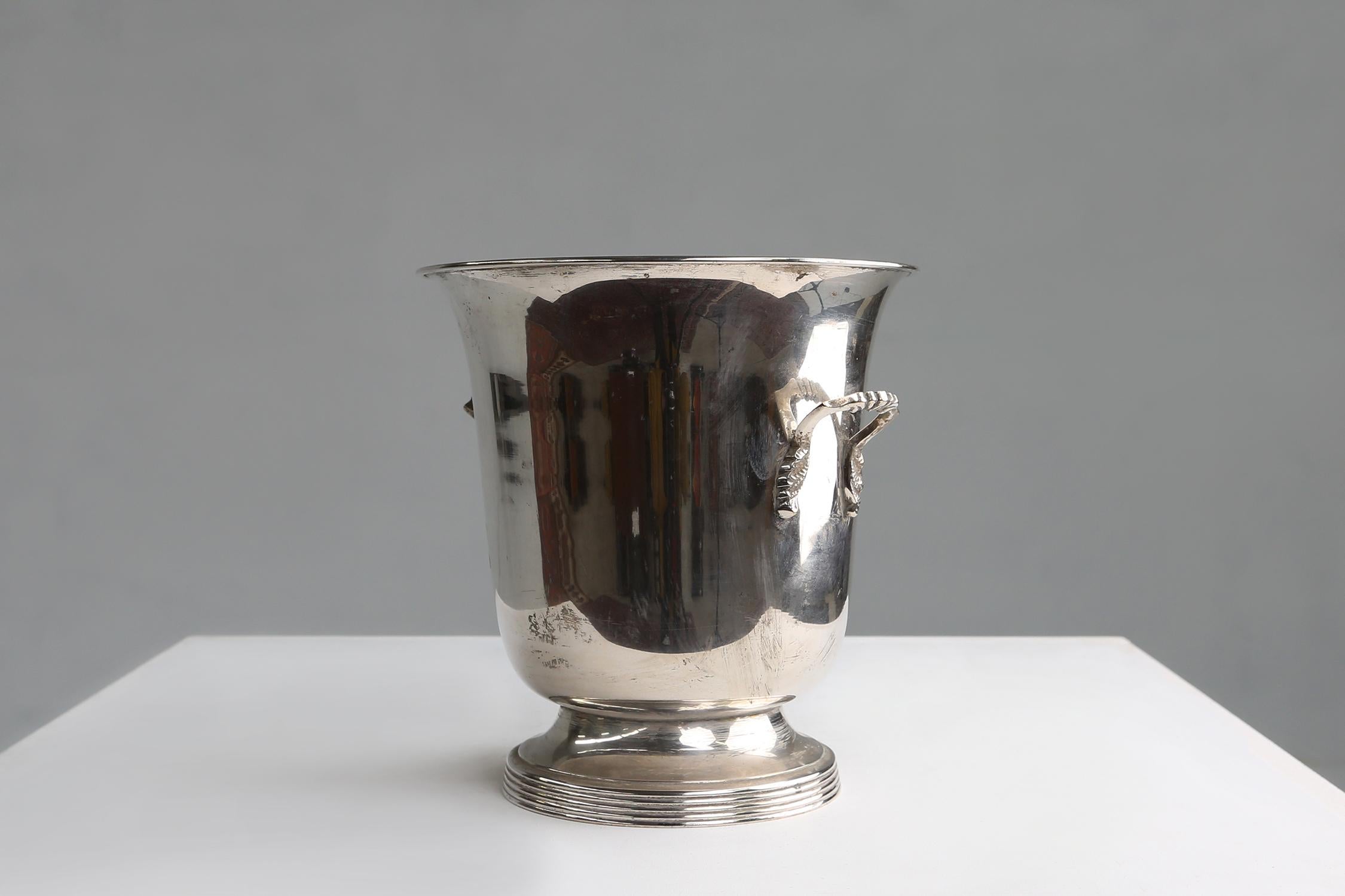 Old Silver Plated Ice Bucket Ca.1900 In Good Condition In Meulebeke, BE