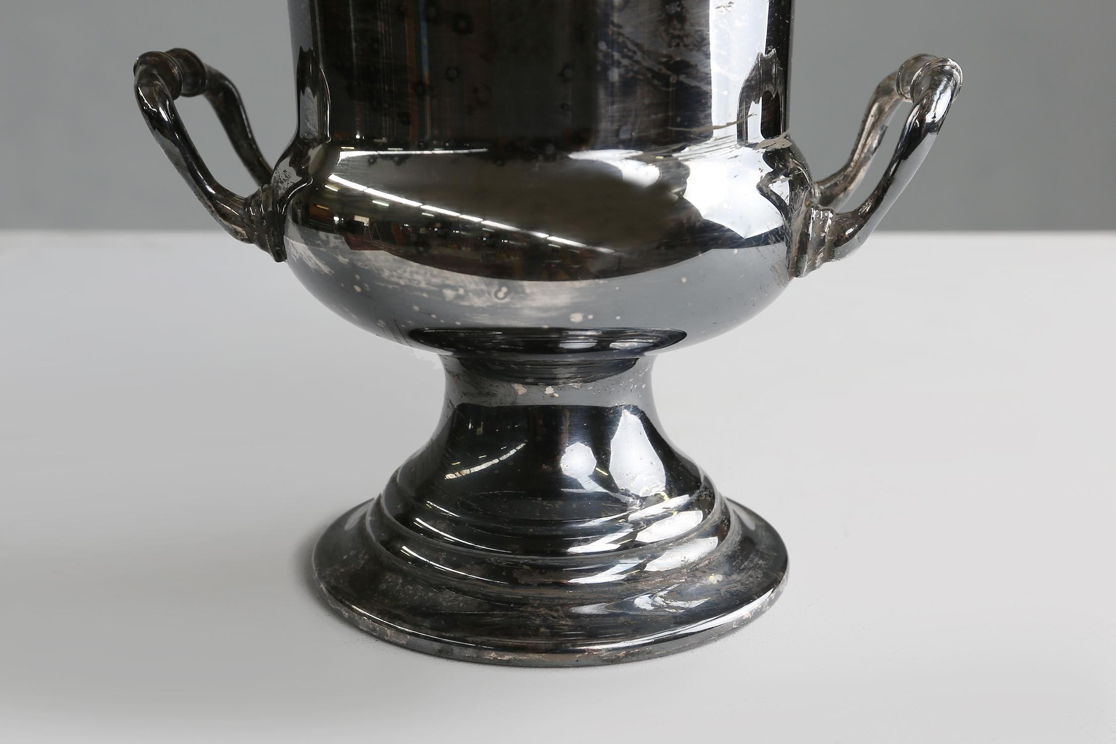 Old Silver Plated Ice Bucket Ca.1900 In Good Condition For Sale In Meulebeke, BE