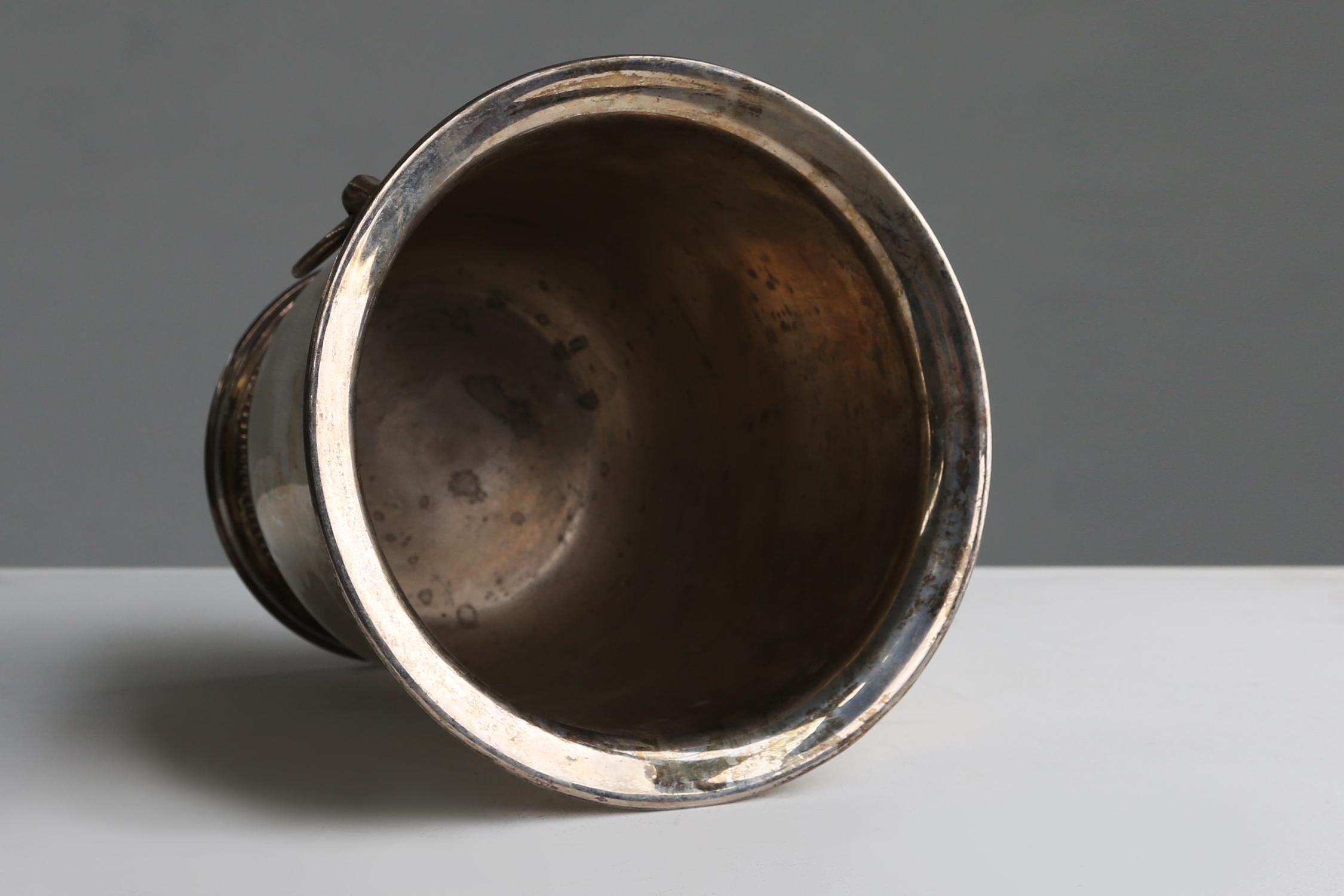 Early 20th Century Old Silver Plated Ice Bucket Ca.1900 For Sale