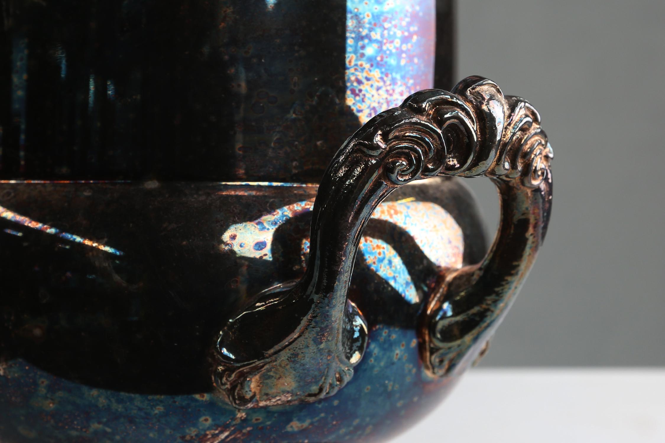 Métal Seau à glace en métal argenté ancien, vers 1900 en vente
