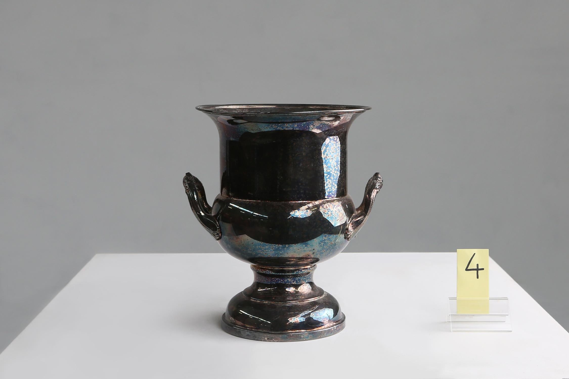 Old Silver Plated Ice Bucket Ca.1900 For Sale 2