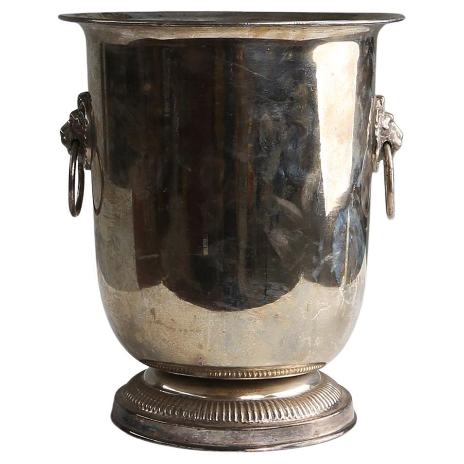 Old Silver Plated Ice Bucket Ca.1900 For Sale