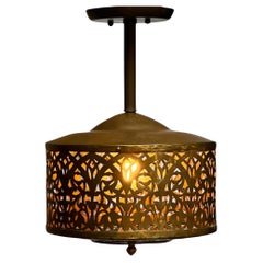 Old, Solid Brass Bedroom Pendant, Rewired