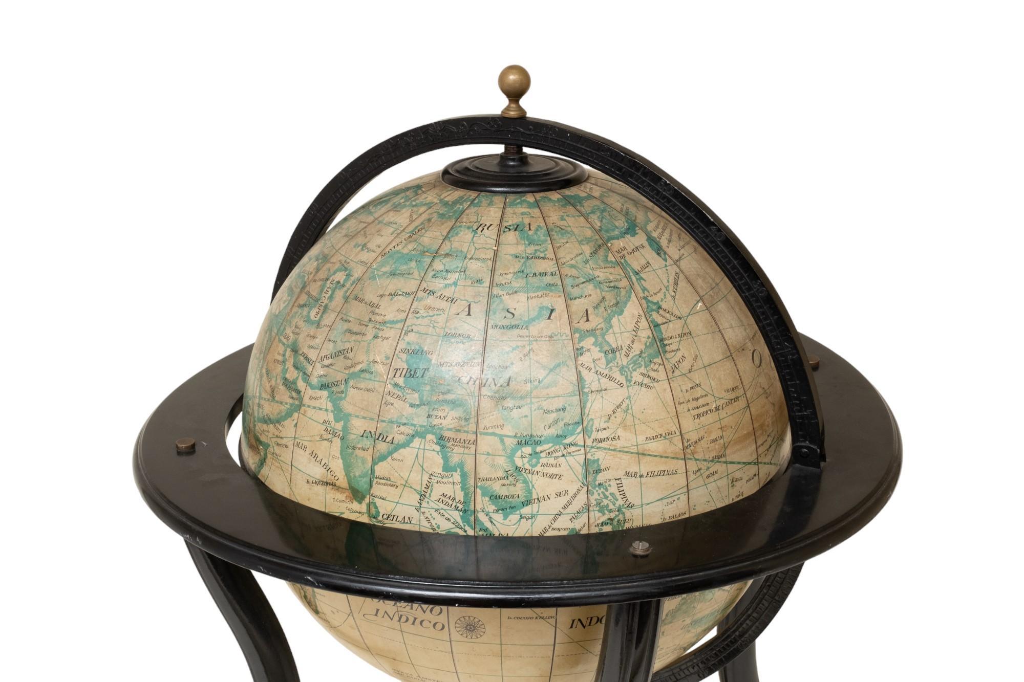 Old Spanish Language World Globe For Sale 2