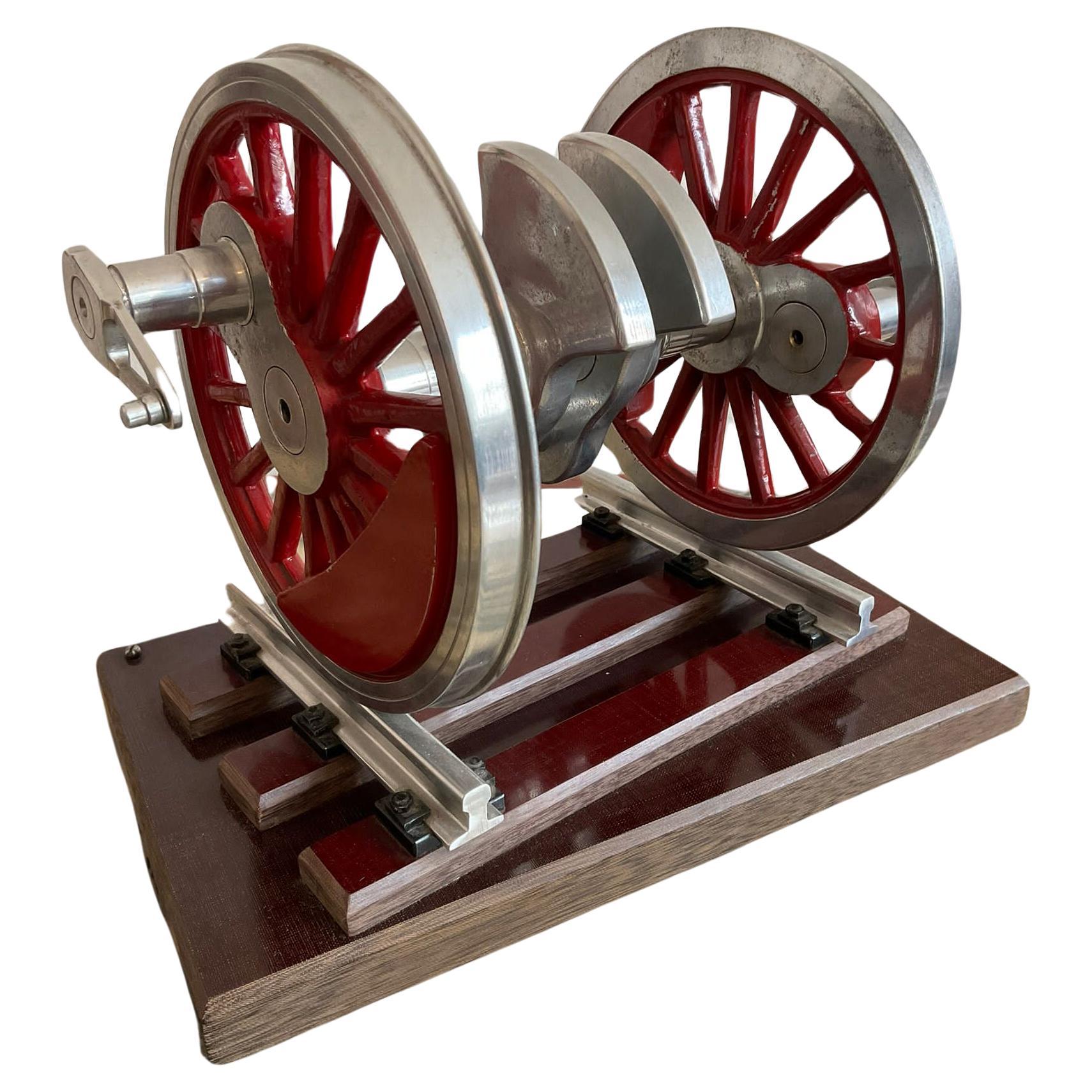 Old spoked wheel model of a railway on tracks 1930s For Sale