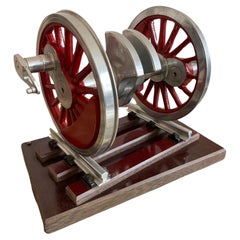 Old spoked wheel model of a railway on tracks 1930s