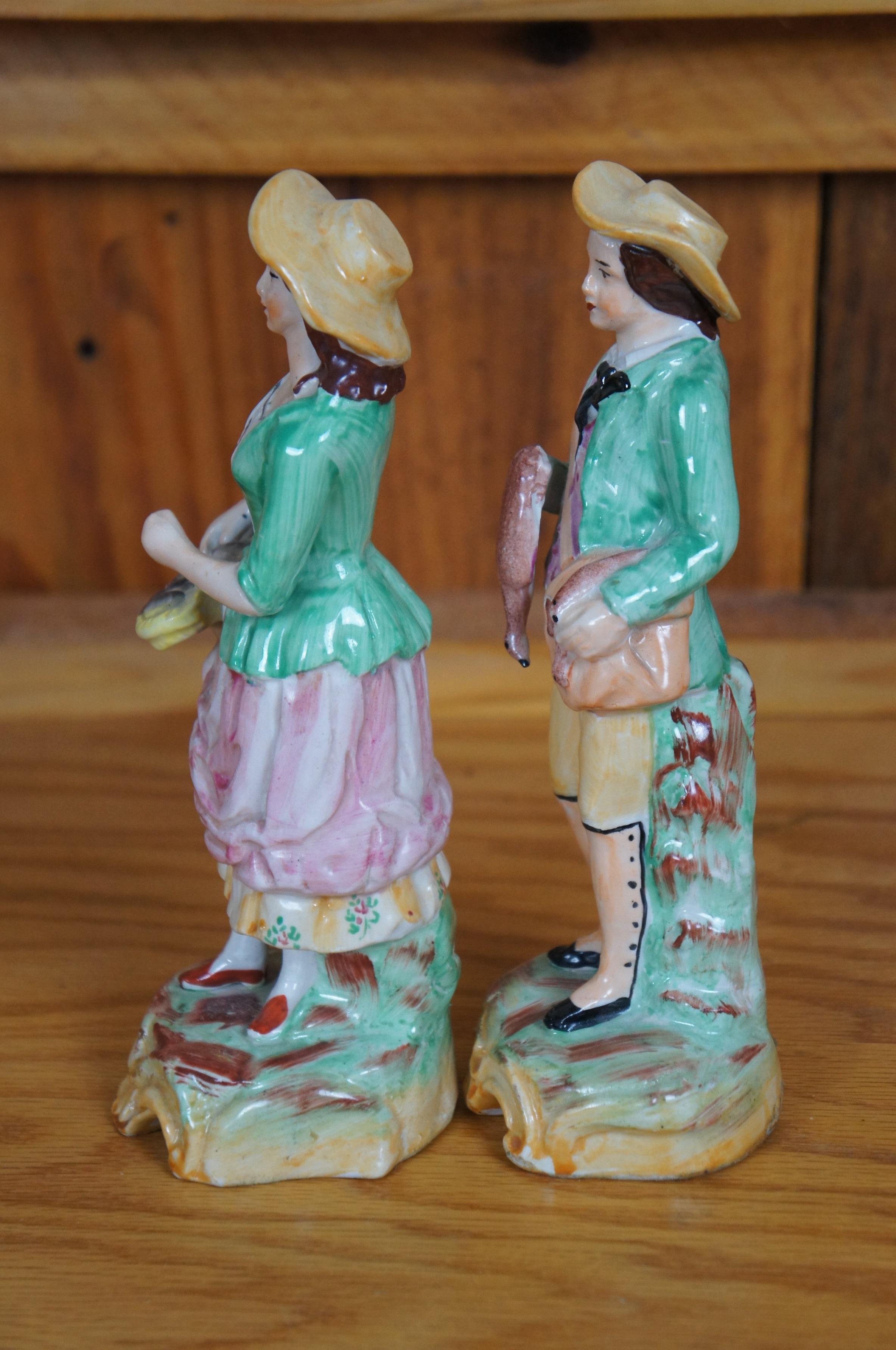 XX secolo Vecchio Staffordshire Ware Porcellana Pesce Fagiano Gioco Raccolta Figurine 8