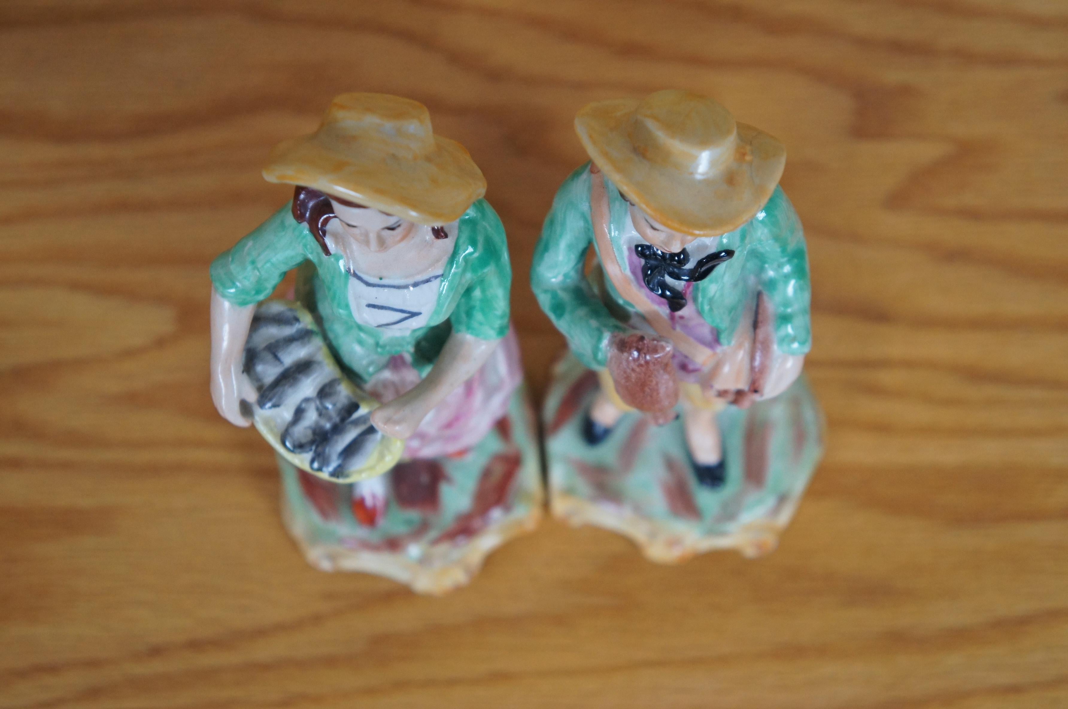 Vecchio Staffordshire Ware Porcellana Pesce Fagiano Gioco Raccolta Figurine 8