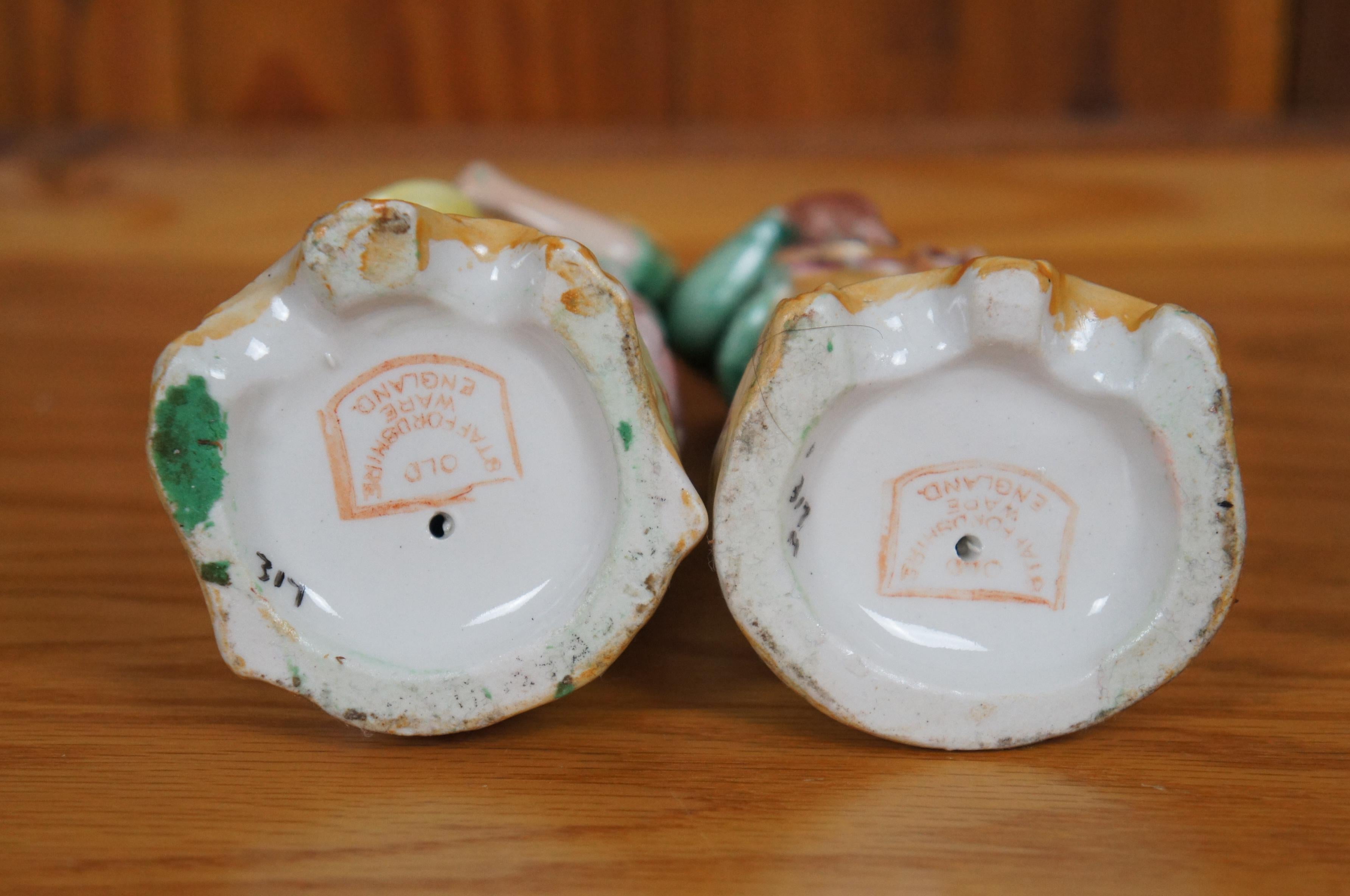 Vecchio Staffordshire Ware Porcellana Pesce Fagiano Gioco Raccolta Figurine 8