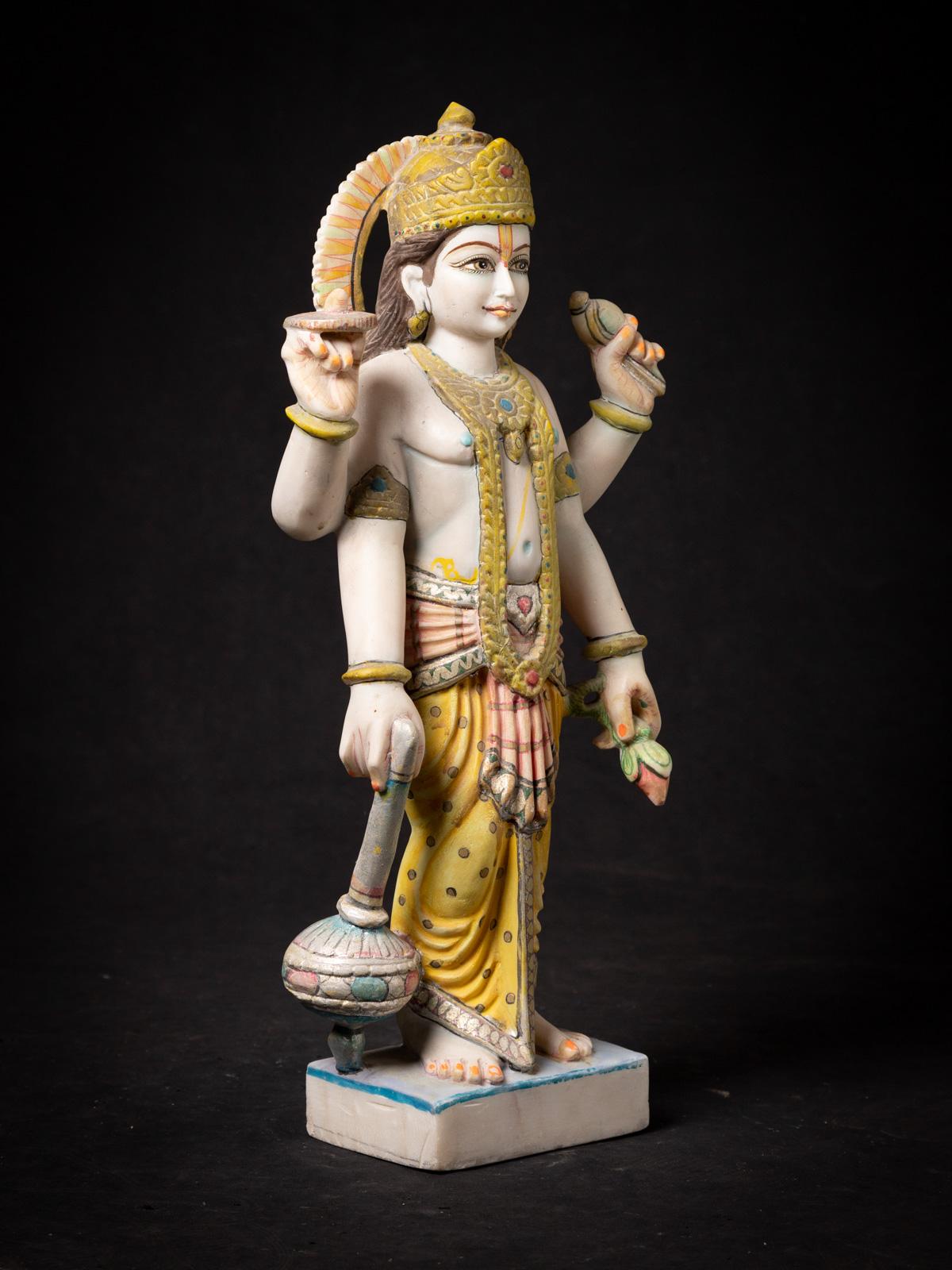 Old standing marble statue of Vishnu from India For Sale 9