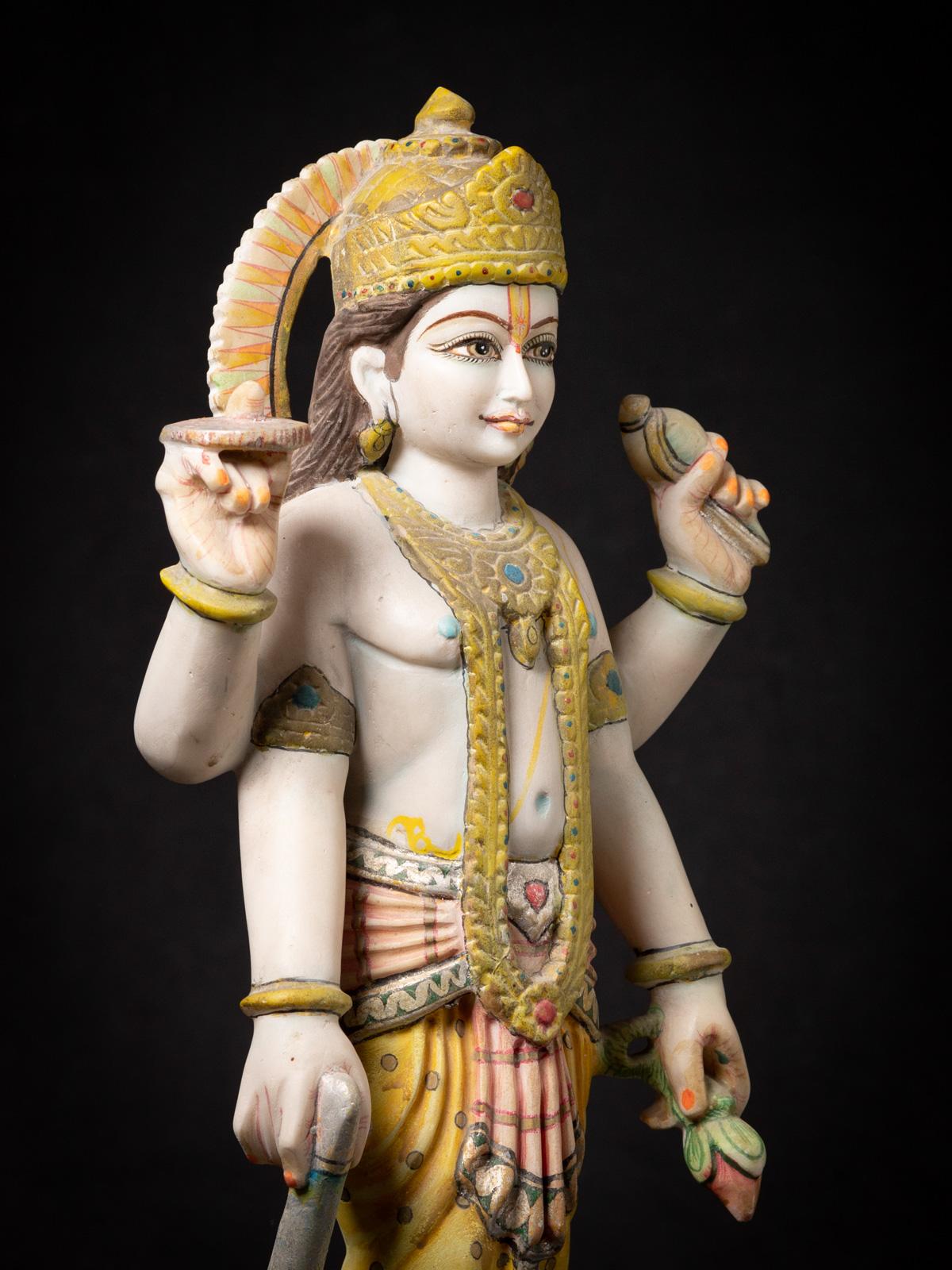 Old standing marble statue of Vishnu from India For Sale 10