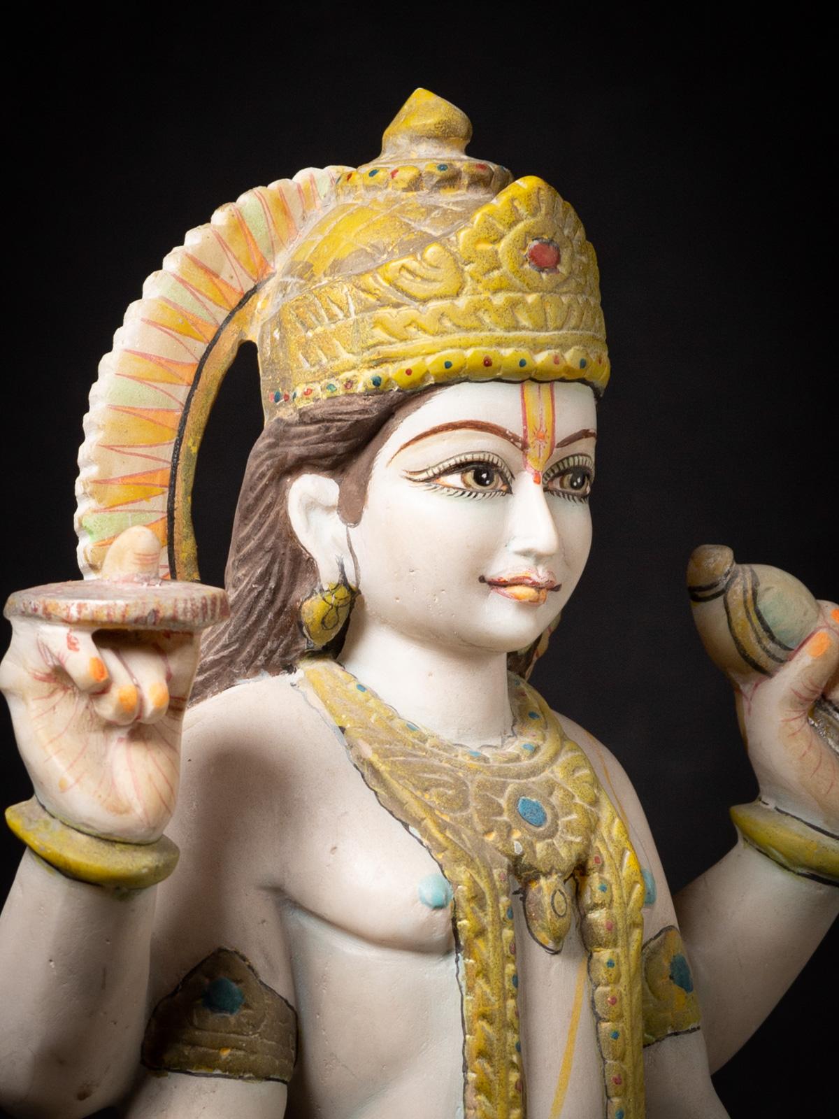 Old standing marble statue of Vishnu from India For Sale 11