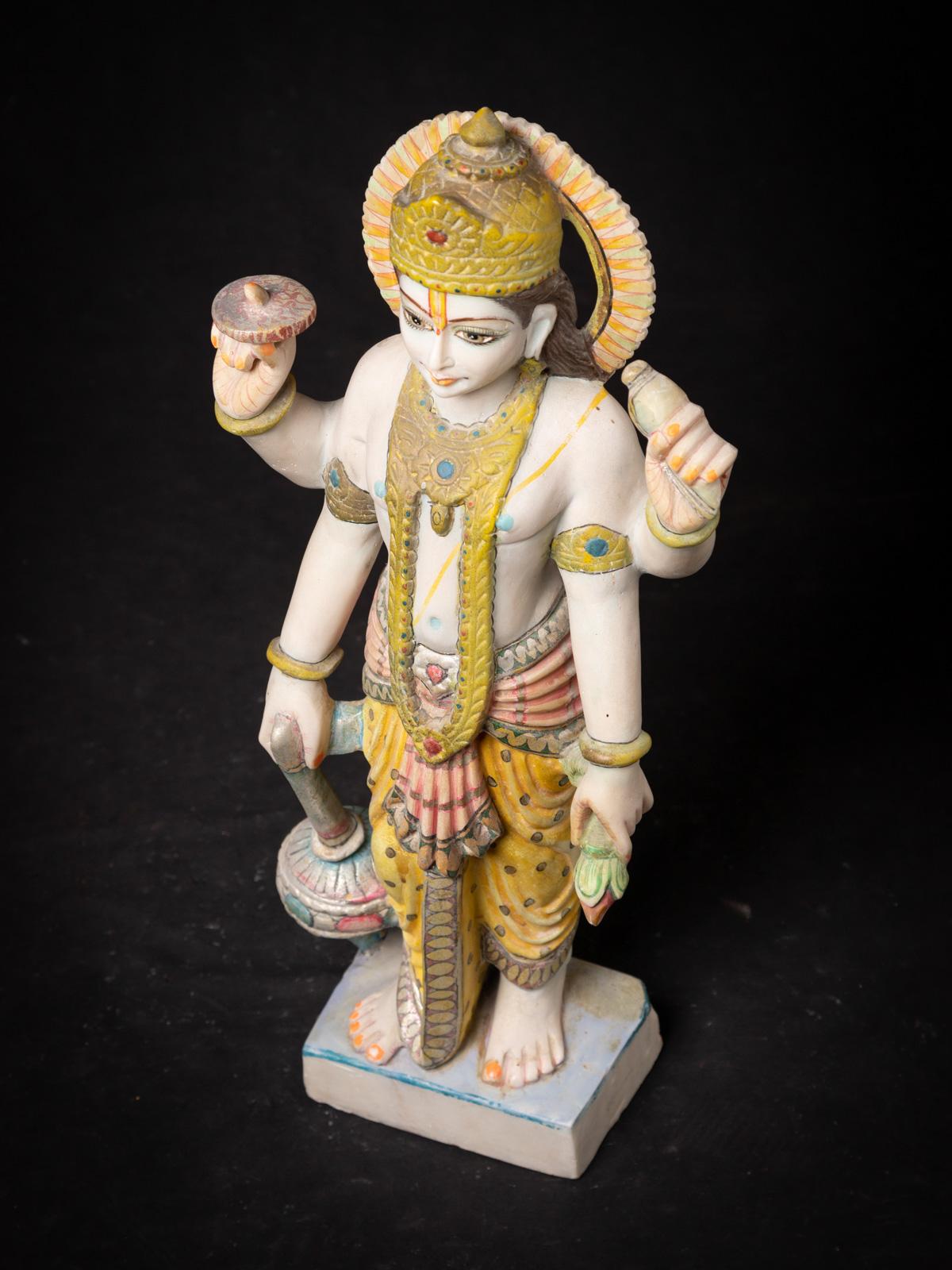 Old standing marble statue of Vishnu from India In Good Condition For Sale In DEVENTER, NL