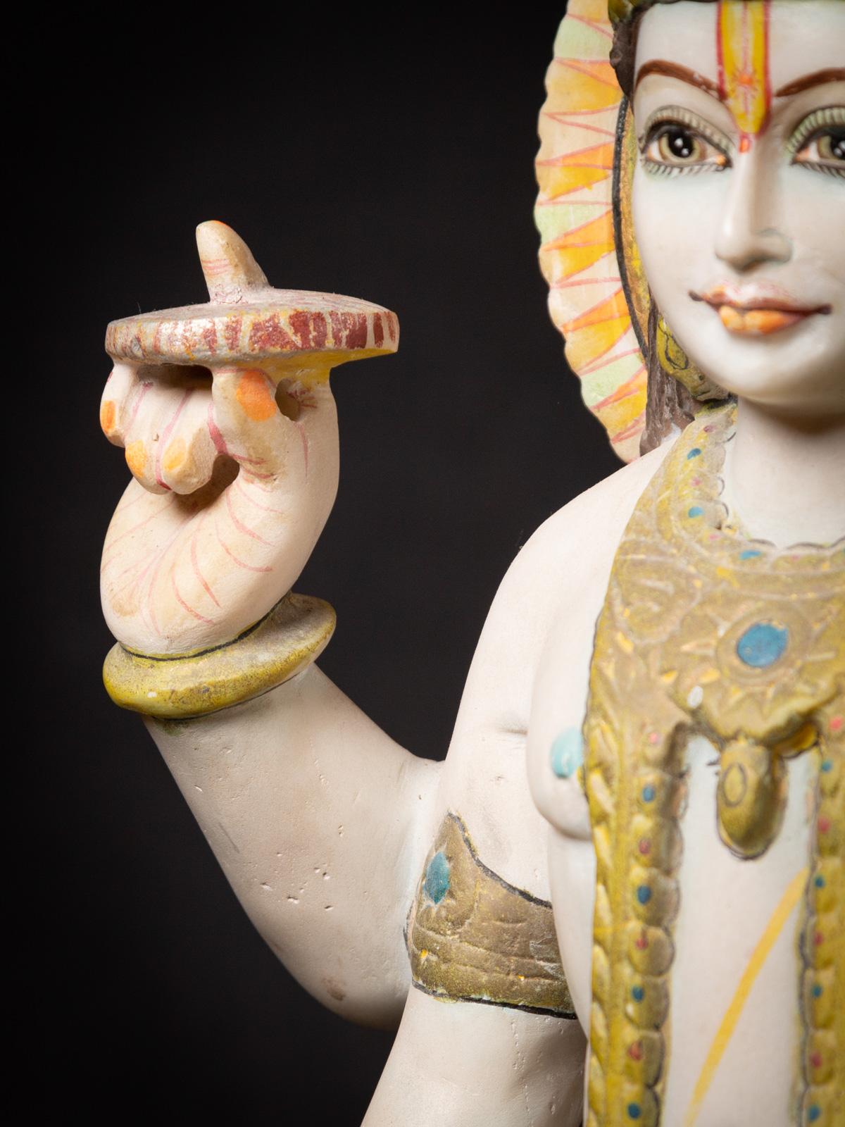 Old standing marble statue of Vishnu from India For Sale 1