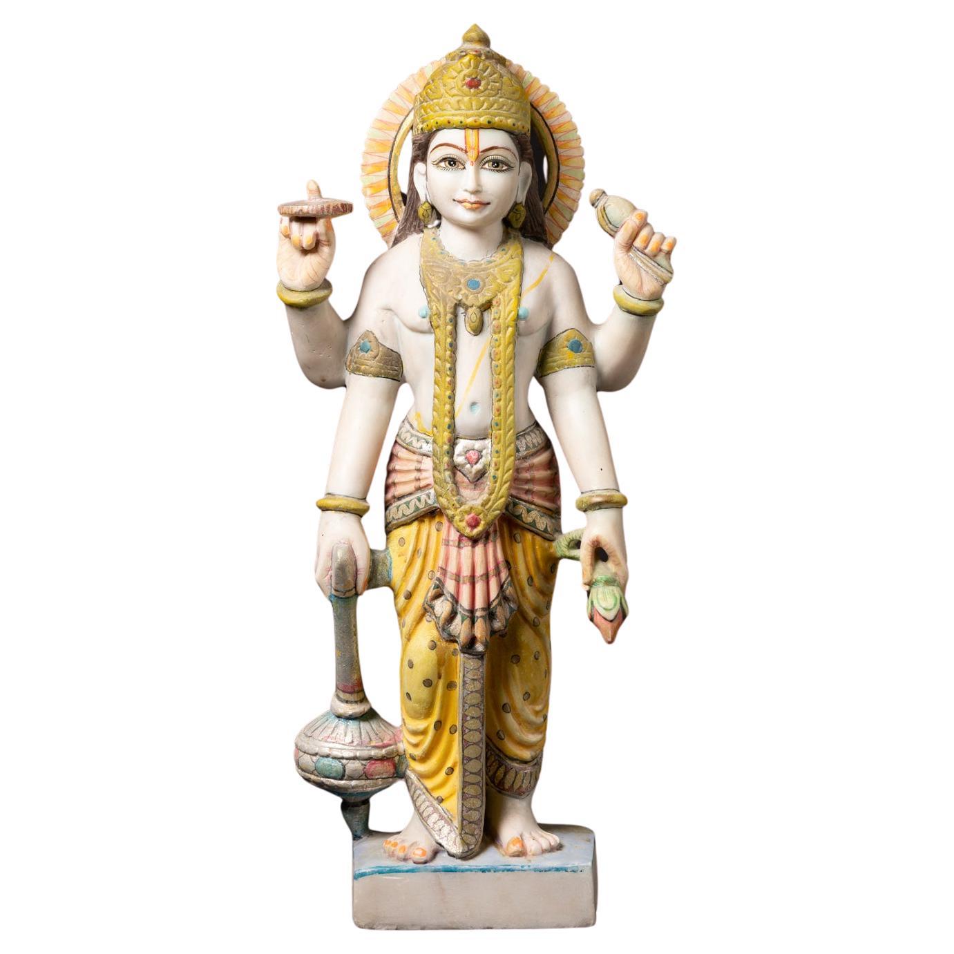 Old standing marble statue of Vishnu from India For Sale