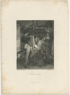 Old Steel Engraving of Salvator Rosa, an Italian Baroque Painter and Poet, c1890