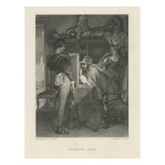 Old Steel Engraving of Salvator Rosa, an Italian Baroque Painter and Poet, c1890