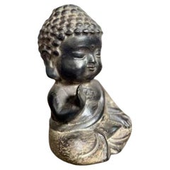 Old Stone Carving Young Sitting Sakyamuni Buddha Statue
