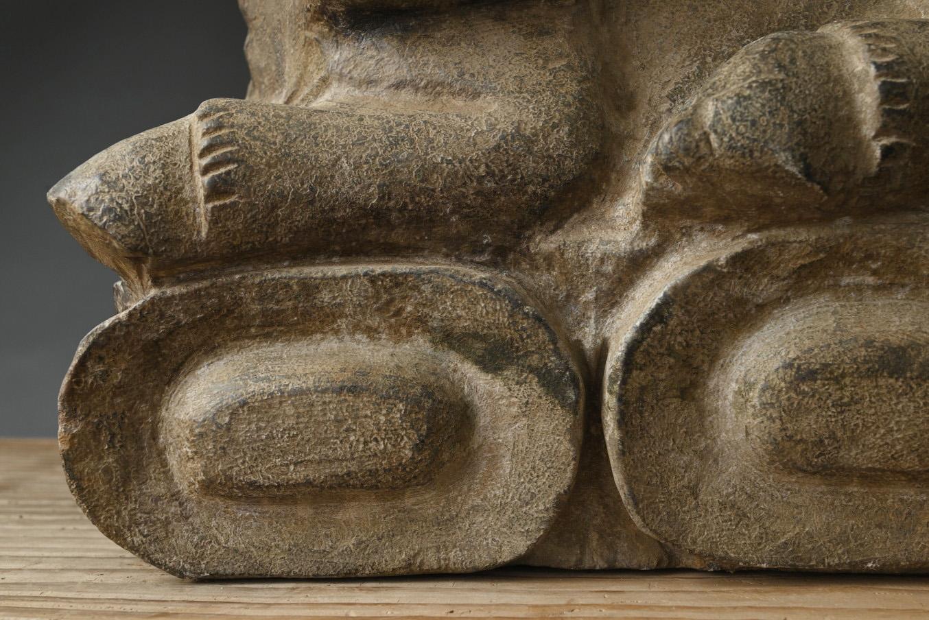 Old stone cow figurine from Korea or Japan/Before the 19th century/Deified cow For Sale 4