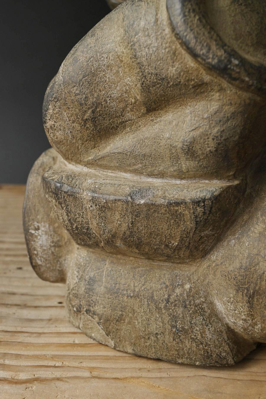 Old stone cow figurine from Korea or Japan/Before the 19th century/Deified cow For Sale 5