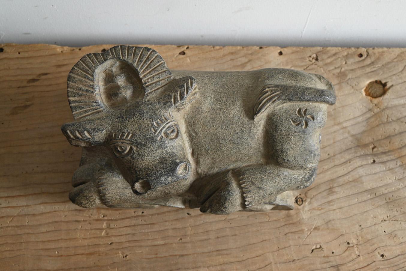 Old stone cow figurine from Korea or Japan/Before the 19th century/Deified cow For Sale 10