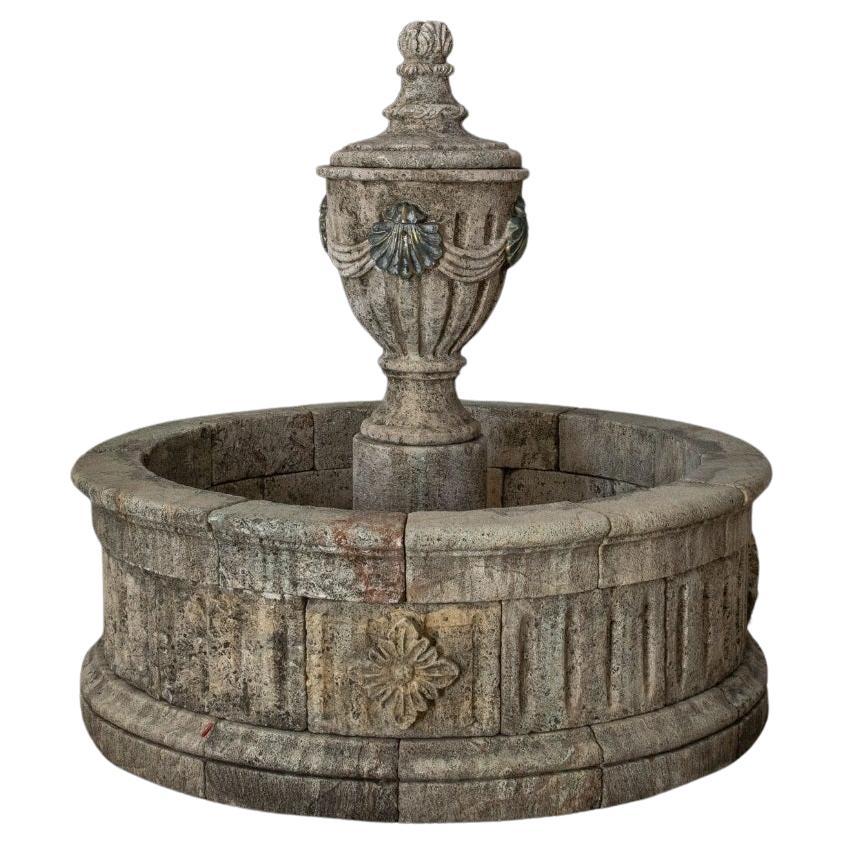 Fuente de piedra antigua - Fuente de piedra caliza para piscina - Fuente de jardín antigua