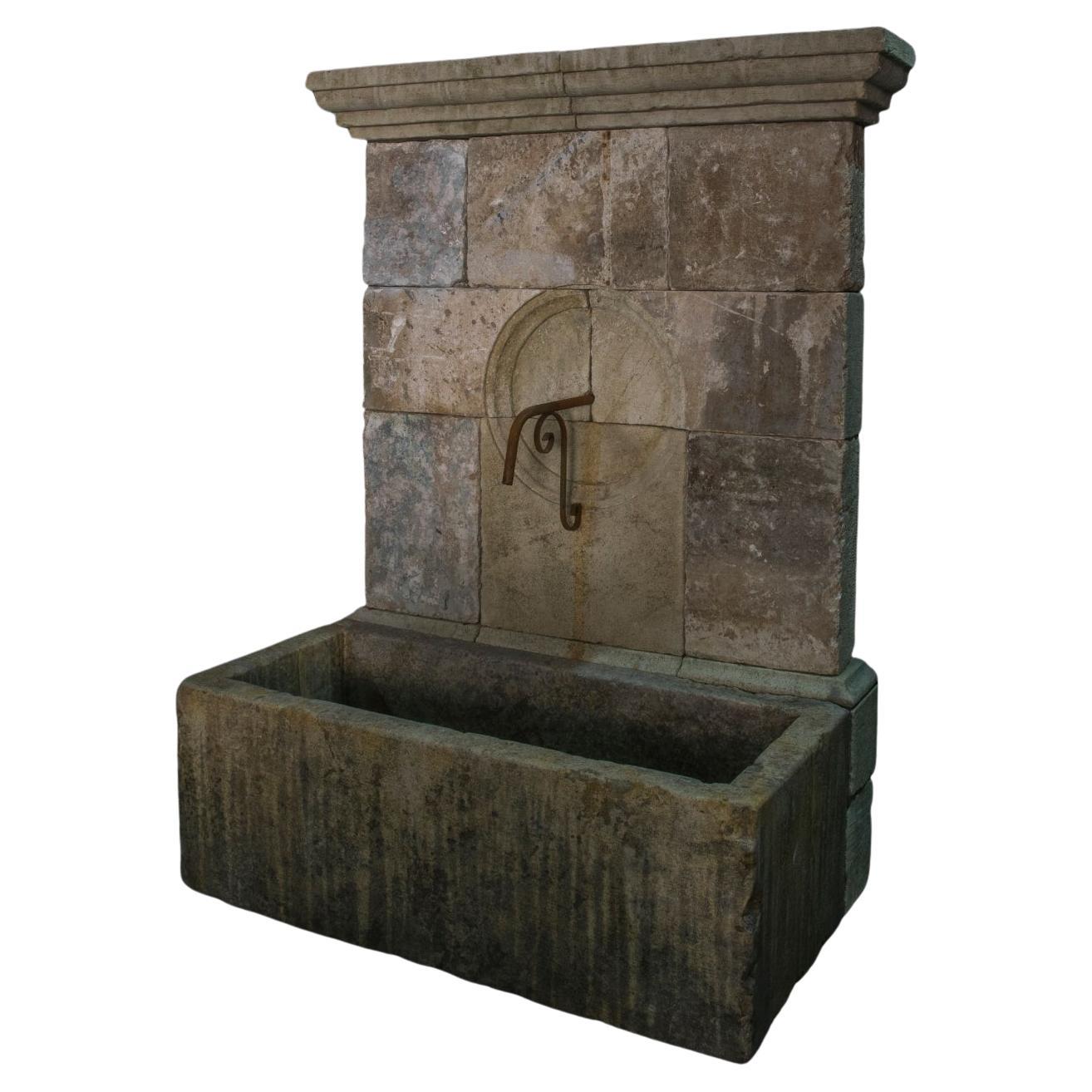 Old Stone Fountain - Limestone Wall Fountain - Antique Garden Fountain
